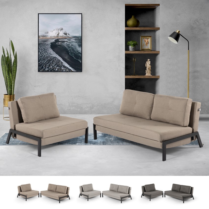 Zestaw: fotel rozkładany i 2-osobowa sofa z obiciem z tkaniny Elysee Oferta Zestaw: fotel rozkładany i 2-osobowa sofa z obiciem z tkaniny Elysee Oferta