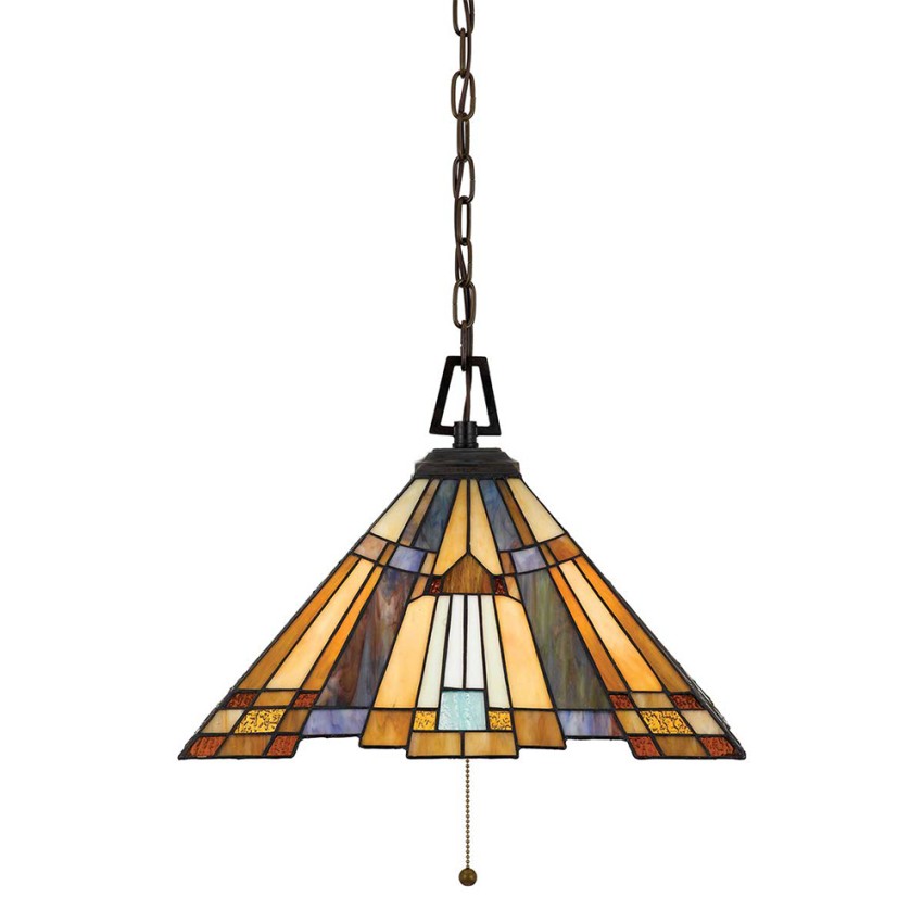 Lampa wisząca kloszem z kolorowego szkła na 3 żarówki Inglenook Promocja Lampa wisząca kloszem z kolorowego szkła na 3 żarówki Inglenook Promocja