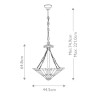 Klasyczna lampa wisząca w stylu Tiffany 3 żarówki klosz z kolorowego szkła Inglenook Stan Magazynowy