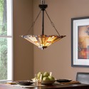 Klasyczna lampa wisząca w stylu Tiffany 3 żarówki klosz z kolorowego szkła Inglenook Sprzedaż