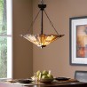 Klasyczna lampa wisząca w stylu Tiffany 3 żarówki klosz z kolorowego szkła Inglenook Sprzedaż