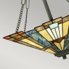 Klasyczna lampa wisząca w stylu Tiffany 3 żarówki klosz z kolorowego szkła Inglenook Oferta