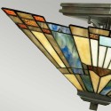 Lampa klasyczna sufitowa Tiffany z abażurem plafon dwie żarówki Inglenook Oferta