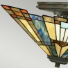 Lampa klasyczna sufitowa Tiffany z abażurem plafon dwie żarówki Inglenook Oferta