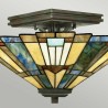 Lampa klasyczna sufitowa Tiffany z abażurem plafon dwie żarówki Inglenook Sprzedaż