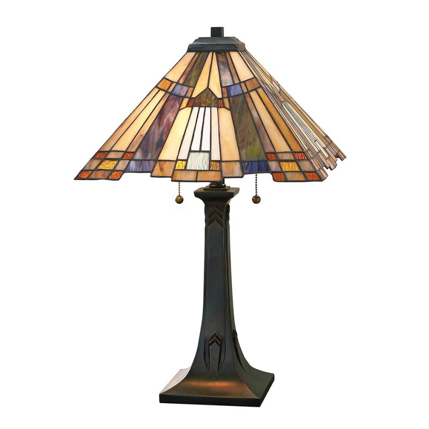 Lampa Tiffany stołowa biurkowa 2 żarówki klasyczna Inglenook Promocja Lampa Tiffany stołowa biurkowa 2 żarówki klasyczna Inglenook Promocja