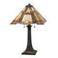 Lampa Tiffany stołowa biurkowa 2 żarówki klasyczna Inglenook Promocja