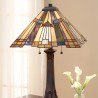 Lampa Tiffany stołowa biurkowa 2 żarówki klasyczna Inglenook Sprzedaż
