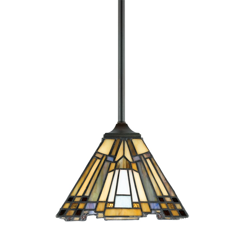 Wisząca lampa sufitowa Tiffany klosz z kolorowego szkła Inglenook Promocja Wisząca lampa sufitowa Tiffany klosz z kolorowego szkła Inglenook Promocja