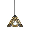 Wisząca lampa sufitowa Tiffany klosz z kolorowego szkła Inglenook Promocja