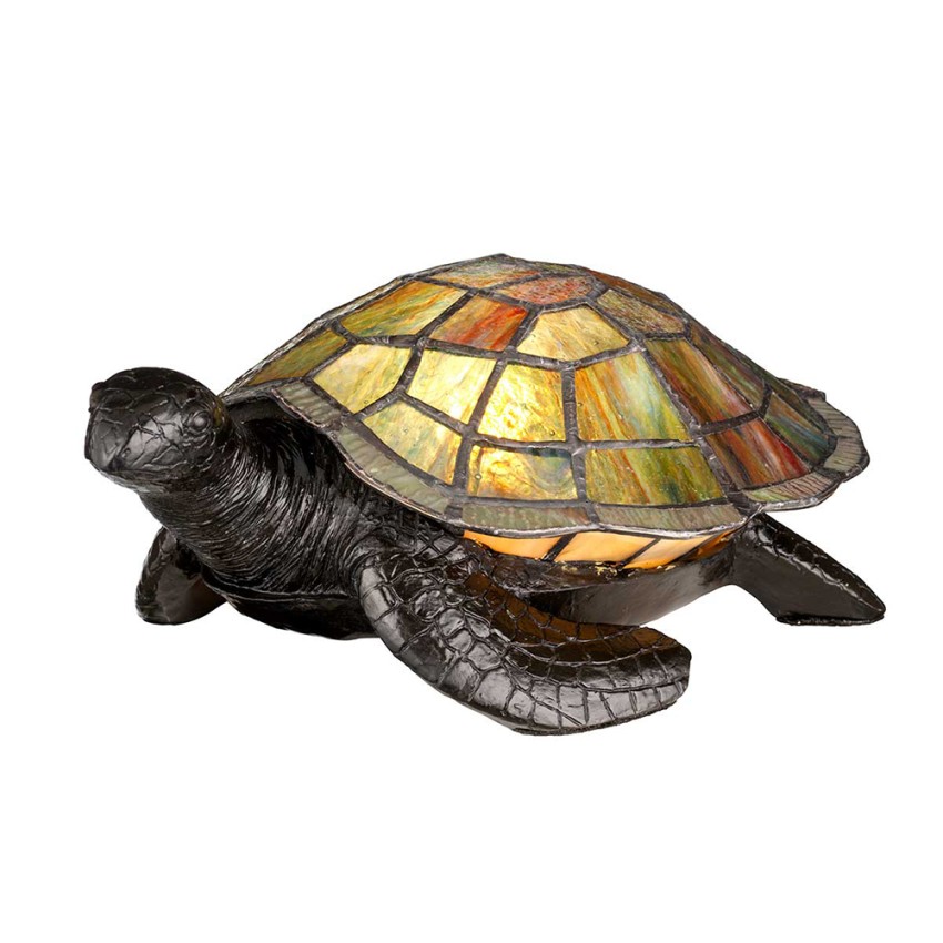 Lampa stołowa w stylu Tiffany z barwnym kloszem Sawback Promocja Lampa stołowa w stylu Tiffany z barwnym kloszem Sawback Promocja