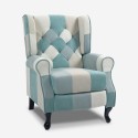 Fotel uszak w stylu patchwork z regulowanym oparciem i podnóżkiem Ethron Sprzedaż