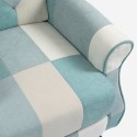 Fotel uszak w stylu patchwork z regulowanym oparciem i podnóżkiem Ethron Model