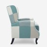 Fotel uszak w stylu patchwork z regulowanym oparciem i podnóżkiem Ethron Rabaty