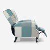 Fotel uszak w stylu patchwork z regulowanym oparciem i podnóżkiem Ethron Katalog