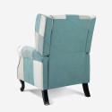 Fotel uszak w stylu patchwork z regulowanym oparciem i podnóżkiem Ethron Sprzedaż