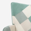 Fotel do salonu w stylu patchwork skandynawskim biało-niebieski Chapty Katalog