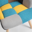 Zestaw fotel patchwork + podnóżek styl skandynawski Chapty Plus Zakup