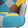 Zestaw fotel patchwork + podnóżek styl skandynawski Chapty Plus 