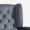 Fotel do salonu bergère z weluru z regulacją oparcia Ethron Lux 