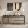 Nowoczesna komoda do salonu, drewno, 4 drzwi, 1 szuflada, 206x40x86cm Adhele Oferta