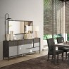 Nowoczesna komoda do salonu, drewno, 4 drzwi, 1 szuflada, 206x40x86cm Adhele Cechy
