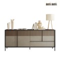 Nowoczesna komoda do salonu, drewno, 4 drzwi, 1 szuflada, 206x40x86cm Adhele Promocja