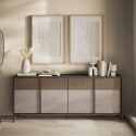Nowoczesna komoda do salonu i kuchni 4-drzwiowa 206x40x86cm Solna Oferta
