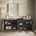 Nowoczesna komoda do salonu i kuchni 4-drzwiowa 206x40x86cm Solna Środki