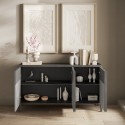 Nowoczesna drewniana komoda do salonu lub kuchni 156x40x86cm 3 drzwi Pitea Model