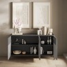 Nowoczesna drewniana komoda do salonu lub kuchni 156x40x86cm 3 drzwi Pitea Model