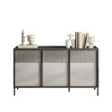 Nowoczesna drewniana komoda do salonu lub kuchni 156x40x86cm 3 drzwi Pitea Stan Magazynowy