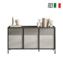 Nowoczesna drewniana komoda do salonu lub kuchni 156x40x86cm 3 drzwi Pitea Rabaty