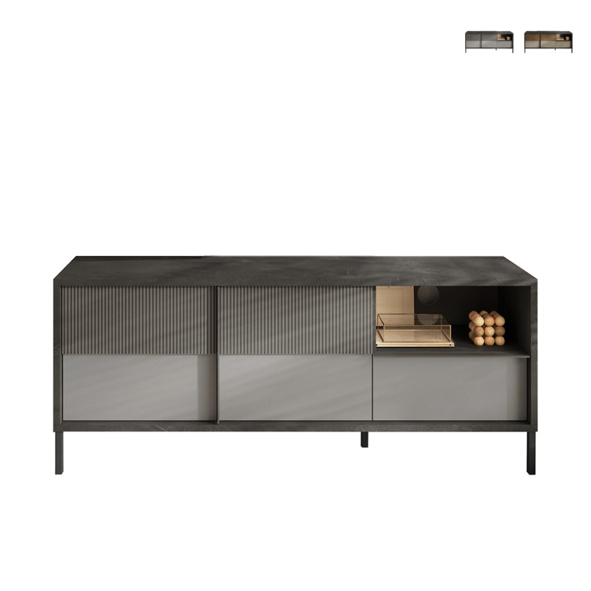 Komoda pod telewizor w modnym stylu do salonu z 2 drzwiami  i 1 szufladą 156x40x64cm Saban Promocja