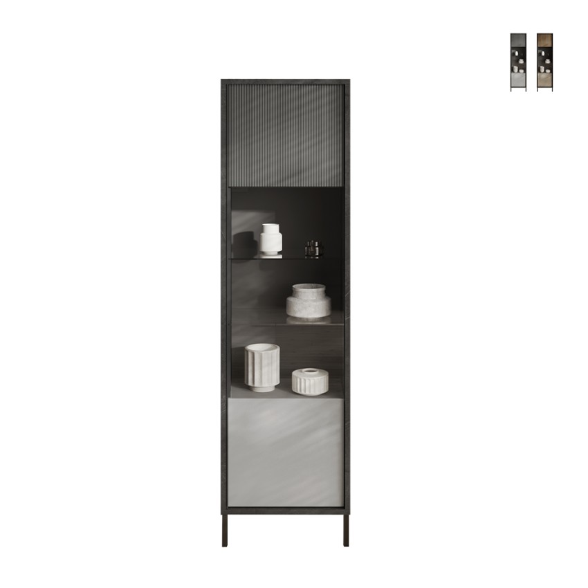 Witryna do salonu nowoczesna ekspozycyjna 2 półki 55x40x203cm Winona Promocja Witryna do salonu nowoczesna ekspozycyjna 2 półki 55x40x203cm Winona Promocja