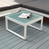 Salon ogrodowy zestaw sofa narożna + stolik szklany Jamila Rabaty