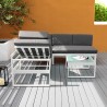 Salon ogrodowy zestaw sofa narożna + stolik szklany Jamila Katalog