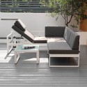 Salon ogrodowy zestaw sofa narożna + stolik szklany Jamila Stan Magazynowy