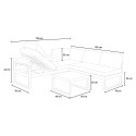 Salon ogrodowy zestaw sofa narożna + stolik szklany Jamila Wybór