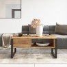 Niski stolik kawowy 100x60cm drewniany metalowy w stylu industrialnym Maupin Sprzedaż