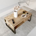 Niski stolik kawowy 100x60cm drewniany metalowy w stylu industrialnym Maupin Rabaty