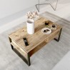 Niski stolik kawowy 100x60cm drewniany metalowy w stylu industrialnym Maupin Rabaty