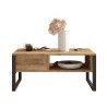 Niski stolik kawowy 100x60cm drewniany metalowy w stylu industrialnym Maupin Sprzedaż