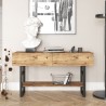 Konsola wejściowa z drewna i metalu w stylu przemysłowym 2 szuflady Etage Oferta