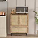 Mobilny wielofunkcyjny kredens na buty lub do kuchni 3-skrzydłowy z drewna 75x36x90cm Thaon Cechy