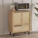 Mobilny wielofunkcyjny kredens na buty lub do kuchni 3-skrzydłowy z drewna 75x36x90cm Thaon Koszt