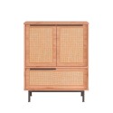 Mobilny wielofunkcyjny kredens na buty lub do kuchni 3-skrzydłowy z drewna 75x36x90cm Thaon Środki