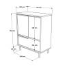 Mobilny wielofunkcyjny kredens na buty lub do kuchni 3-skrzydłowy z drewna 75x36x90cm Thaon 
