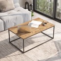 Stolik kawowy do salonu z drewna i metalu styl minimalistyczny przemysłowy 100x60cm Nael Oferta
