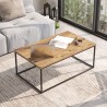 Stolik kawowy do salonu z drewna i metalu styl minimalistyczny przemysłowy 100x60cm Nael Oferta